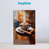 Hot Coffee with Cigar | Warm and Bold Wall Art Canvas Painting for Kitchen & Cafe Corners