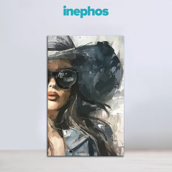 Stylish Woman with Sunglasses | Modern Fashion Wall Art for Hallways and Bedrooms