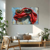 Red Scarf with Sunglasses | Quirky and Fun Canvas Wall Art for Creative Spaces and Rooms