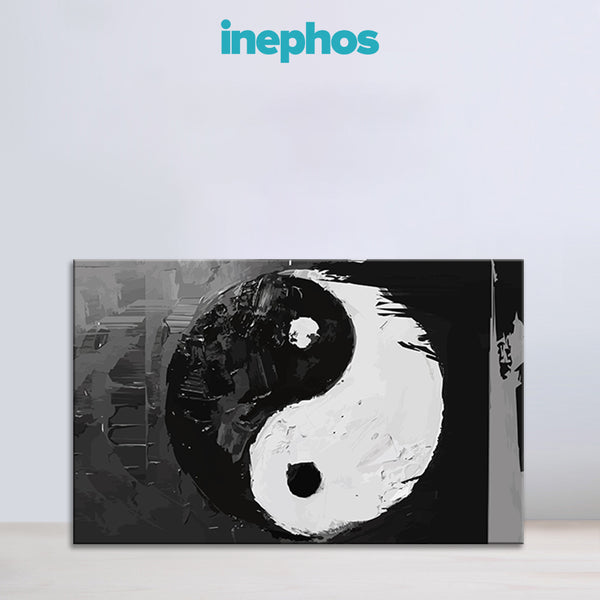 Yin Yang Painting | Spiritual Balance Canvas Painting in Black and White for Home