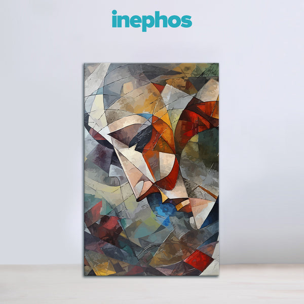 Abstract Face in Geometry | Modern Colorful Wall Art for Living Room and Study