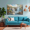Giant Waterfall In Forest | Refreshing Landscape Canvas Wall Art For Living Room And Office