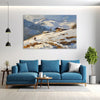 Snowy Hillside Cottage | Serene Mountain Canvas Wall Art For Cozy Spaces