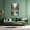 Forest River Flow | Calm Nature Canvas Wall Art For Green Spaces & Relaxation Corners