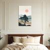 Single Tree Sunset View | Minimal Landscape Canvas Art for Calm & Peaceful Interiors