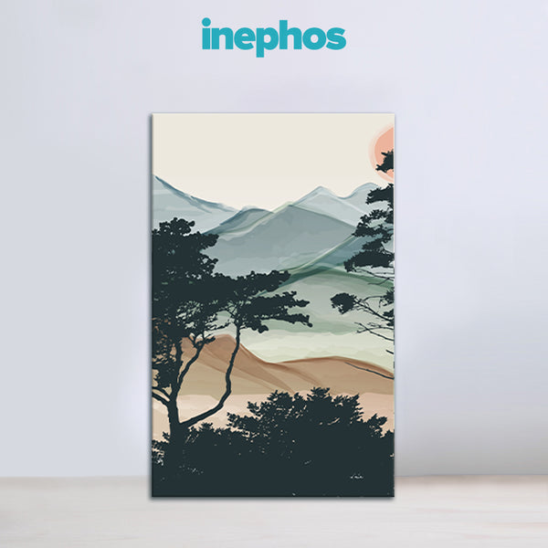 Framed Forest Horizon | Subtle Green Canvas Wall Art for Bedrooms & Modern Homes