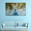 Praying Blue Buddha under Bodhi Tree | Spiritual Wall Art for Mindful Meditation Corners