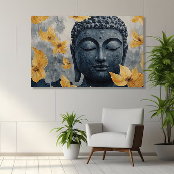 Spiritual Buddha Painting with Floral Touch | Ideal Gift for Housewarming & Festive Occasions