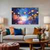 Light Up Your Room Painting | Golden Diwali Lights & Lanterns Canvas | Happy Positive Energy Flow Wall Art for Home Décor
