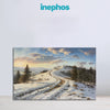 Winter Pathway Painting | Snowy Landscape Canvas Scene | Wall Art With Sunset & Trees For Cozy Home & Seasonal Décor
