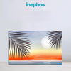 Tropical Sunset Painting | Beach Bliss Canvas With Palm Leaves & Ocean Horizon | Relaxing Wall Art for Home Décor