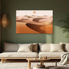 Golden Desert Dunes Painting | Warm Toned Minimalist Desert Safari Canvas | Modern Abstract Thar Wall Art For Décor In Living Room, Hallway Or Office