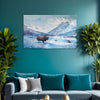 Yak In Snowy Mountains Painting | Winter Wilderness Canvas | Snowy Peaks Scene For Nature-Inspired Home & Cabin Wall Art