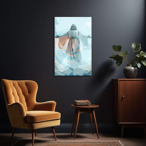 Divine Grace of Jesus Christ Painting | Spiritual Religious Vastu Christian Canvas | Jesus Arms Open Welcoming Wall Art for Home, Church & Prayer Room Decor