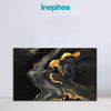 Golden Veins on Black Marble Painting | Luxury Abstract Fluid Art Canvas | Modern Black & Golden Paint Wall Art for Modern Living Room, Office & Gallery Wall Décor