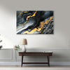 Midnight Gold Abstract Painting | Luxurious Black & Gold Fluid Canvas | Modern Paint Wall Art for Living Room, Office, Hotel & Contemporary Wall Décor