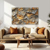 Textured Rustic Stone Painting | Realistic 3D Effect Rock Pattern Canvas | Abstract Modern Texture Wall Art for Home Entrance, Study & Modern Interiors