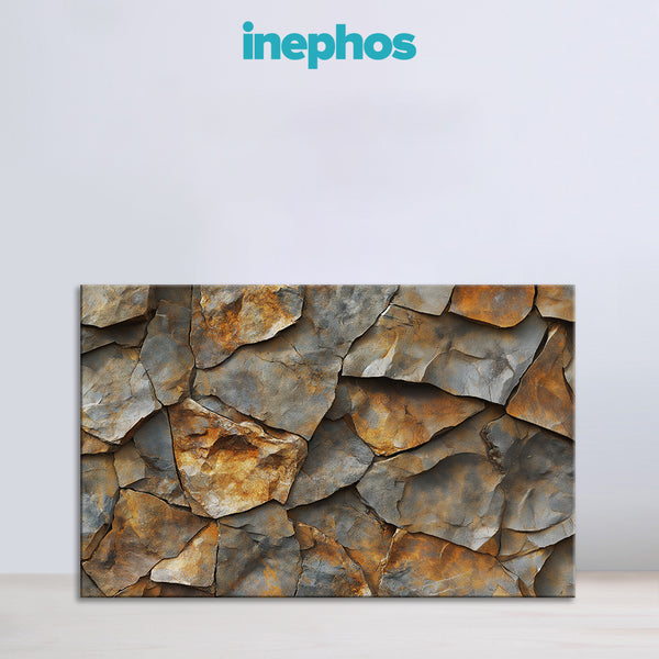 Textured Rustic Stone Painting | Realistic 3D Effect Rock Pattern Canvas | Abstract Modern Texture Wall Art for Home Entrance, Study & Modern Interiors
