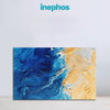 Beach & Sea Border Painting | Modern Abstract Blue & Beige Canvas | Fluid Color Wall Art for Bedroom or Living Room Décor