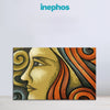 Vintage Woman Muse Painting | Textured Side Profile Canvas in Earthy Artistic Tones | Yellow Orange Traditional Lady with Flowing Hair Wall Art for Home Décor