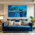 Radiant Krishna Painting | Colorful Abstract Canvas of Lord Krishna with Flute & Feather | Textured Blue Wall Art for Home Décor