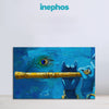 Radiant Krishna Painting | Colorful Abstract Canvas of Lord Krishna with Flute & Feather | Textured Blue Wall Art for Home Décor