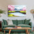 Cherry Blossom River Painting | Serene Bridge & Mountain View Canvas | Lake Landscape Wall Art for Living Room & Hall way