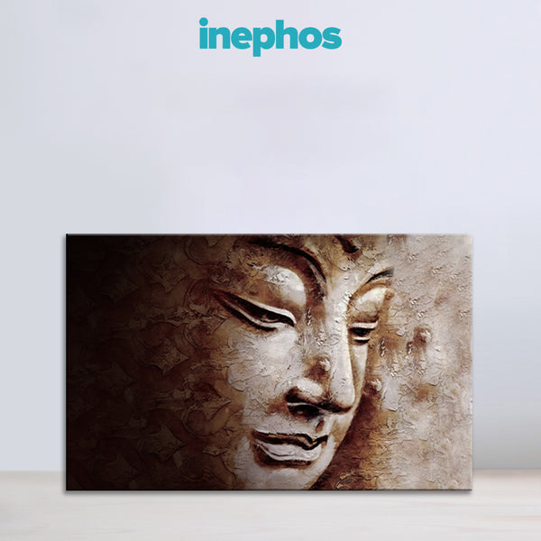 Artistic depiction of a face with intricate patterns on a white background, featuring the brand 'inephos'.