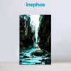 Framed artwork of a deer in a mountainous landscape with 'inephos' branding.