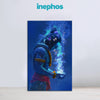 Blue-skinned figure holding a glowing orb with 'inephos' branding above.