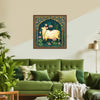 Kamdhenu Cow Traditional Indian Art Canvas | Sacred Cow Wall Painting for Home Mandir, Living Room & Vastu Décor