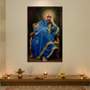 Shukrana Guru Ji Canvas Painting | Calm Devotional Wall Art with Serene Blue Tones | Home, Prayer & Meditation Room Decor