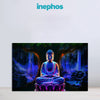 Lord Buddha Canvas Painting | Cosmic Neon Style Effect Meditation Wall Art | Modern Spiritual Artwork for Living Room, Meditation Space & Puja Room