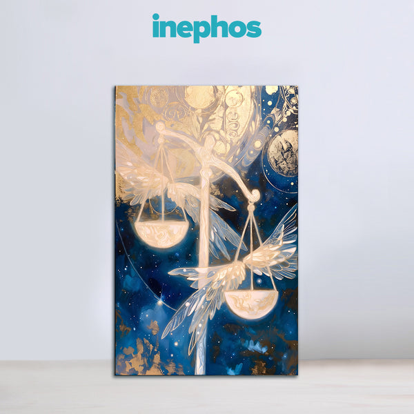Libra Zodiac Wall Art | Harmony, Fairness & Diplomatic Balance | Cosmic Equilibrium | Celestial Scales Canvas Painting | Libra Air Sign Justice & Relationship Harmony Astrology Artwork | Living Rooms, Meeting Areas & Consultation Spaces