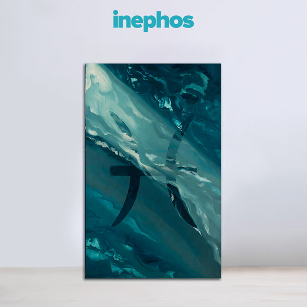 Pisces Zodiac Wall Art | Inner Peace, Emotional Flow & Spiritual Surrender | Surrender to the Current | Pisces Fish Ocean Canvas Painting | Pisces Water Sign Intuition & Conscious Flow Astrology Artwork