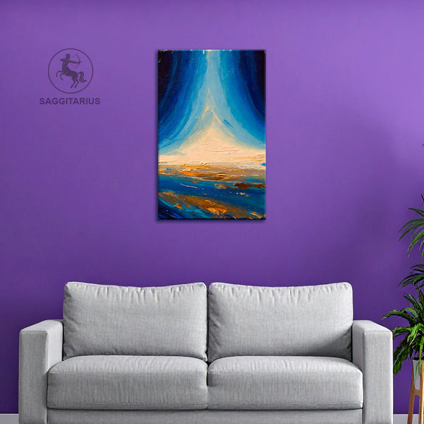 Sagittarius Zodiac Wall Art | Vision, Exploration & Higher Wisdom | Path to Higher Horizon | Horizon Journey Canvas Painting | Sagittarius Fire Sign Expansion & Knowledge Astrology Artwork | Study Rooms, Libraries & Visionary Spaces