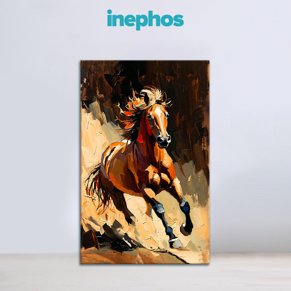 Aries Zodiac Wall Art | Courage, Drive & Winning Mindset | Momentum of Victory | Running Horse Canvas Painting | Fiery Leadership Energy Astrology Artwork | Home & Office Décor