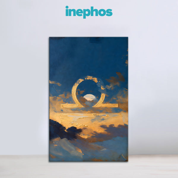 Libra Zodiac Wall Art | Harmony, Fairness & Balanced Decision-Making | Horizon of Balance | Libra Symbol Canvas Painting | Libra Air Sign Justice & Equilibrium Astrology Artwork | Living Rooms, Consultation Areas & Discussion Spaces