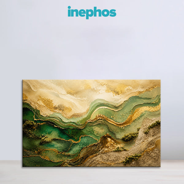 Taurus Zodiac Wall Art | Harmony, Stability & Natural Abundance | Emerald Earth Flow | Luxury Prosperity Energy Canvas Painting | Taurus Earth Sign Astrology Artwork | Wealth, Peace & Grounded Living Spaces