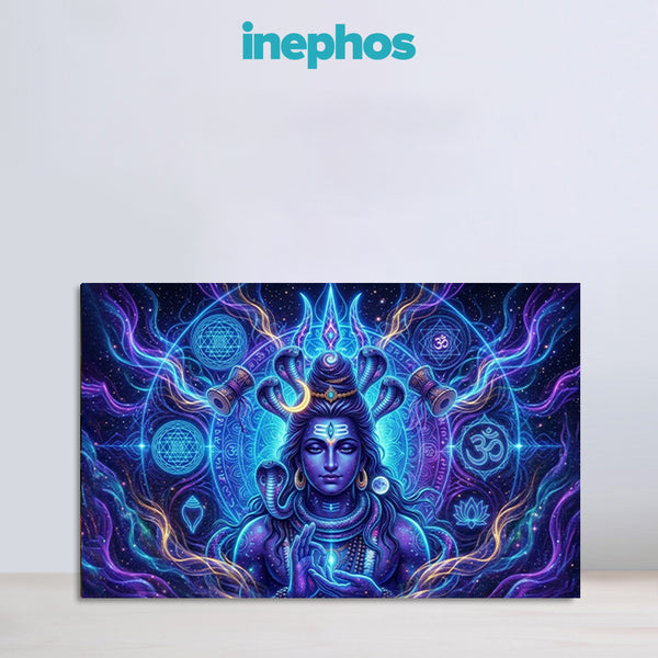 Lord Shiva Canvas Painting | Cosmic Mahadev Wall Painting | Spiritual Shiva Canvas Wall Art