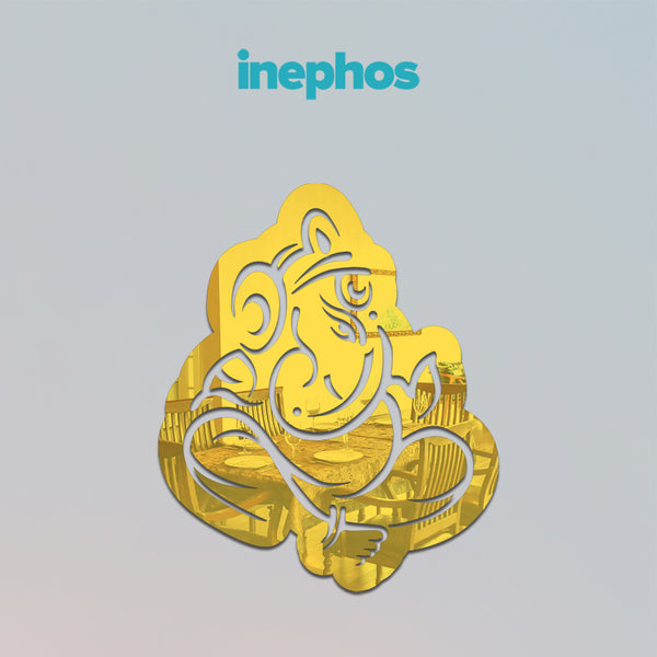 Modern Ganpati Sitting Pose Acrylic Wall Art | Golden Finish Hindu Spiritual Decor