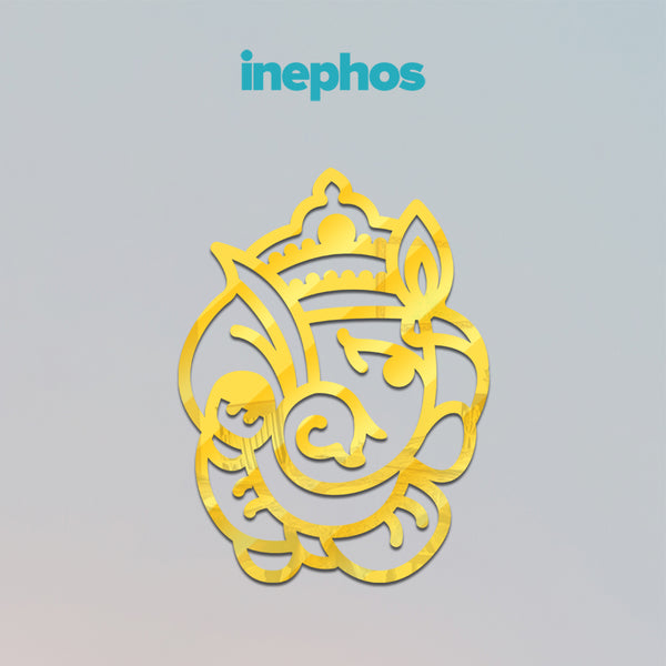 Abstract Ganesh Ji Face Acrylic Wall Art | Minimalist Golden Design For Modern Indian Homes