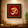 Golden Om Acrylic Photo Frame | Premium Hindu Spiritual Wall Decor | Red & Gold Om Symbol Frame for Home, Office & Pooja Room