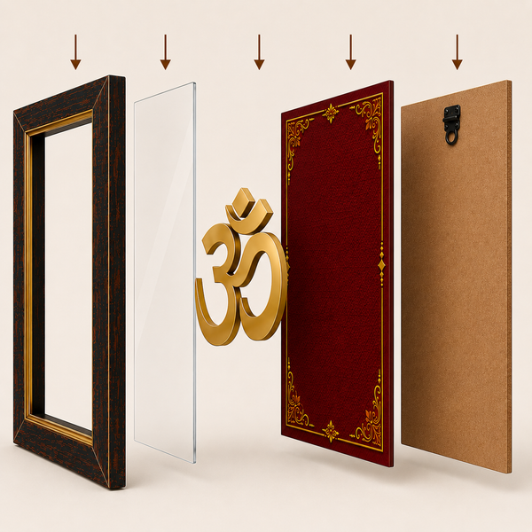 Om Namah Shivaya Acrylic Photo Frame | Sacred Shiva Mantra Om Wall Decor | Premium Spiritual Frame for Home, Office & Pooja Room