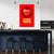 Red heart poster with text on a kitchen wall