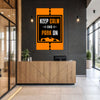 Keep Calm and Park On Poster | Funny Parking Sign for Office, Garage, Apartment, Home Parking Area | Bold Orange & Black Motivational Wall Art for Drivers