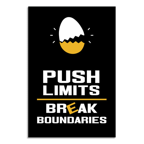 Push Limits Break Boundaries Motivational Poster | Inspirational Wall Art for Office, Study Room, Gym & Workspace