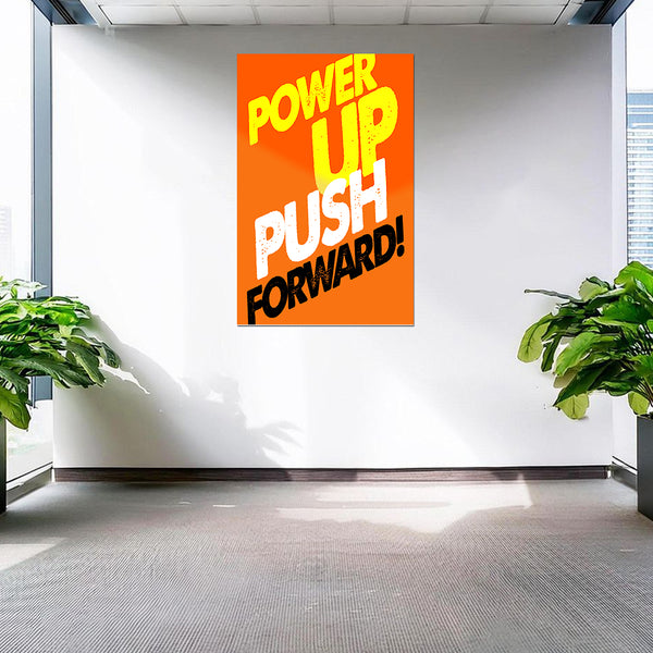 Bold Orange Inspirational Wall Art for Office | Gym, Classroom, Students & Workspaces | Positive Energy Quote Print