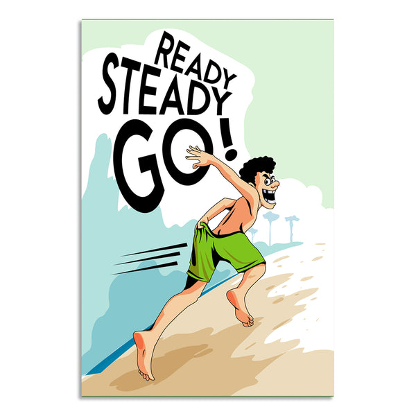 Fun Cartoon Wall Art for Kids Room, Study Area, Gym, School & Playroom | Energy Boosting Running Illustration