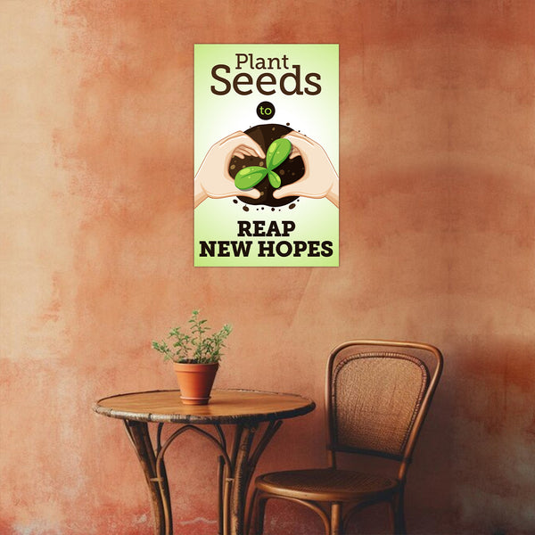 Growth Mindset Wall Art for Home | Office, School & Garden Lovers | Positive Quote Decor for Daily Inspiration